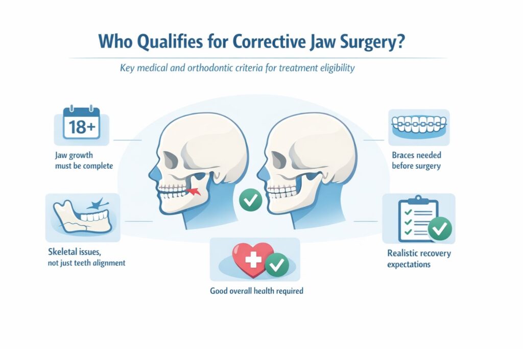 criteria to qualify corrective jaw surgery